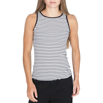 Rosemunde Silk Top Ivory / Navy Stripe